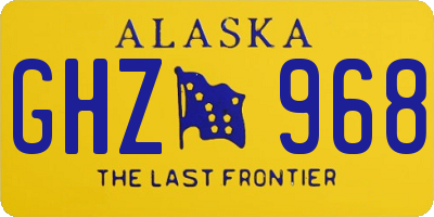 AK license plate GHZ968