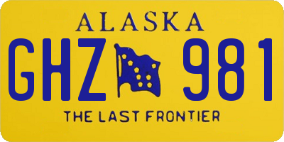 AK license plate GHZ981