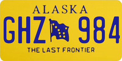 AK license plate GHZ984