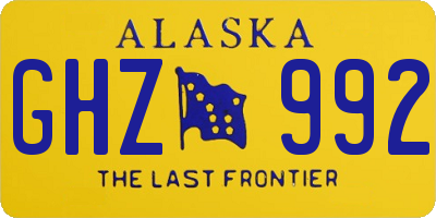 AK license plate GHZ992