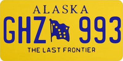 AK license plate GHZ993