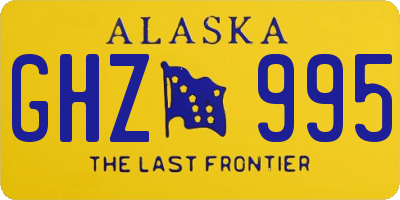 AK license plate GHZ995