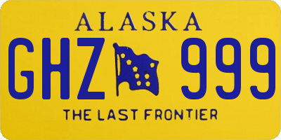 AK license plate GHZ999
