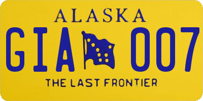 AK license plate GIA007