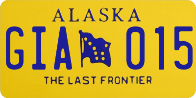 AK license plate GIA015