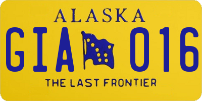 AK license plate GIA016