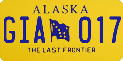 AK license plate GIA017