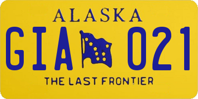 AK license plate GIA021