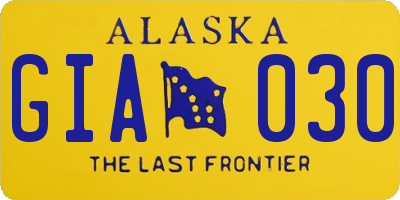 AK license plate GIA030