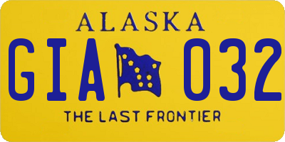 AK license plate GIA032