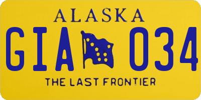 AK license plate GIA034