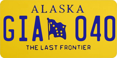 AK license plate GIA040
