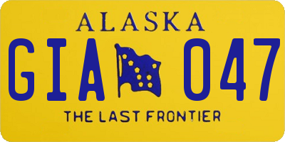 AK license plate GIA047