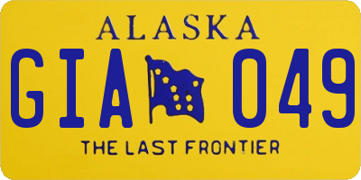 AK license plate GIA049