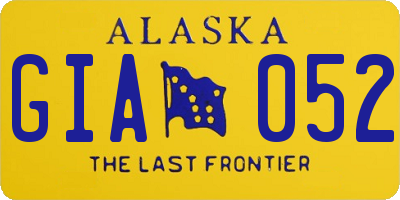 AK license plate GIA052