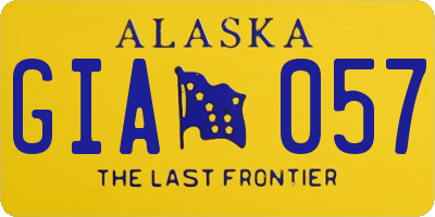 AK license plate GIA057