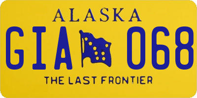 AK license plate GIA068