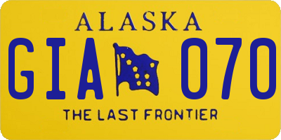 AK license plate GIA070