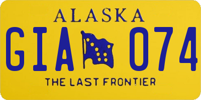 AK license plate GIA074