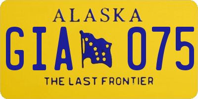 AK license plate GIA075