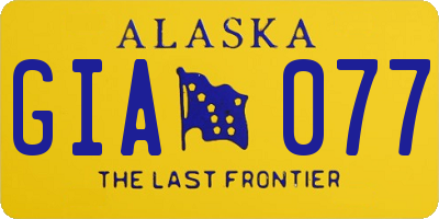 AK license plate GIA077