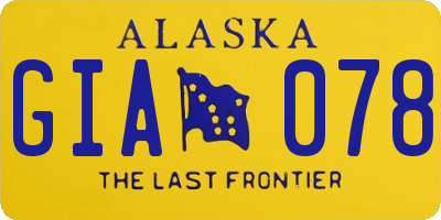 AK license plate GIA078