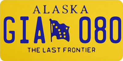 AK license plate GIA080