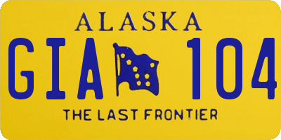 AK license plate GIA104