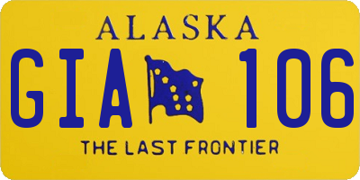 AK license plate GIA106