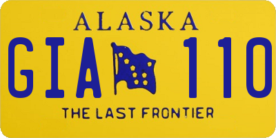 AK license plate GIA110