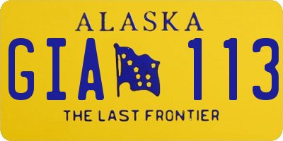 AK license plate GIA113