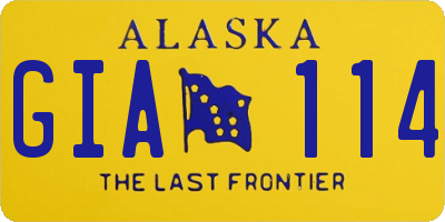 AK license plate GIA114