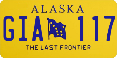 AK license plate GIA117