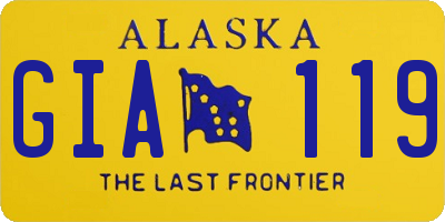 AK license plate GIA119