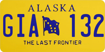 AK license plate GIA132