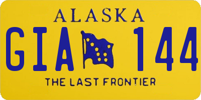 AK license plate GIA144