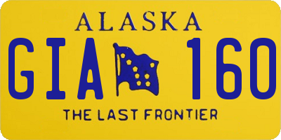 AK license plate GIA160