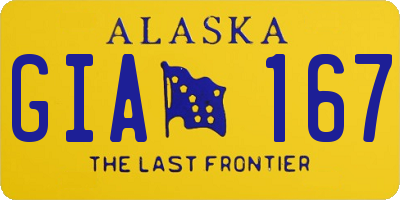 AK license plate GIA167