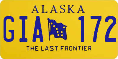 AK license plate GIA172