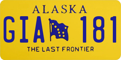 AK license plate GIA181