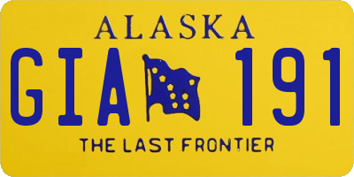AK license plate GIA191