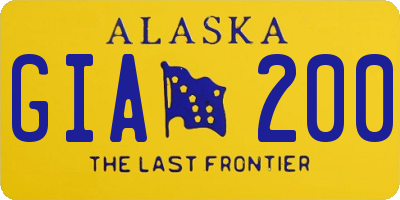 AK license plate GIA200