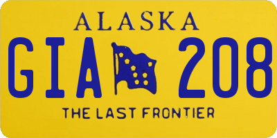 AK license plate GIA208
