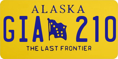 AK license plate GIA210