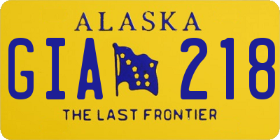 AK license plate GIA218