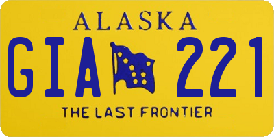 AK license plate GIA221