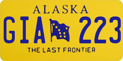 AK license plate GIA223