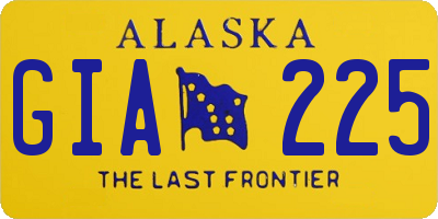 AK license plate GIA225