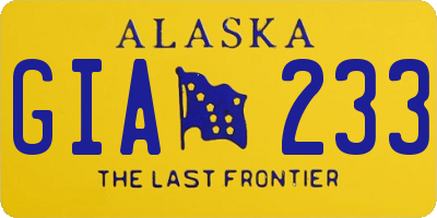 AK license plate GIA233