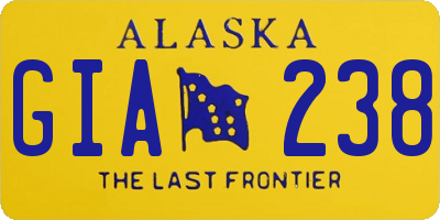 AK license plate GIA238